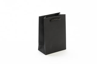 Punga Cadou Premium IUNI, Material Carton, Dimensiuni 11x16x6, Culoare Neagra Cu Maner Negru