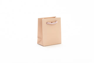 Punga Cadou Premium IUNI, Material Carton, Dimensiuni 11x16x6, Culoare Roz Pudra Cu Maner Roz