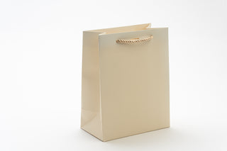 Punga Cadou Premium IUNI, Material Carton, Dimensiuni 11x16x6, Culoare Crem Cu Maner Crem