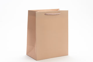 Punga Cadou Premium IUNI, Material Carton, Dimensiuni 17x17x11, Culoare Roz Pudra Cu Maner Roz