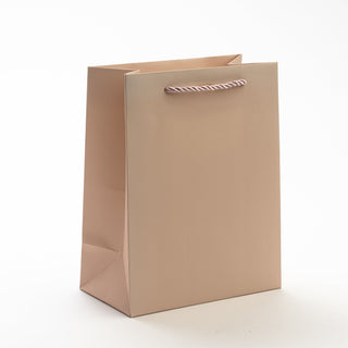 Punga Cadou Premium IUNI, Material Carton, Dimensiuni 9x11x5, Culoare Roz Pudra Cu Maner Roz
