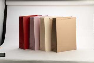Punga Cadou Premium IUNI, Material Carton, Dimensiuni 32x44x13, Culoare Gri Cu Maner Gri
