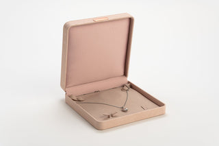 Cutie Bijuterii Premium pentru Set, Velur, Roz Pudra, 19x19x5 cm
