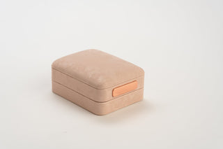 Cutie Bijuterii Premium pentru Pandantiv, Velur, Roz Pudra, 7.5x9.5x4.5 cm