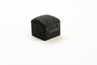 Cutie Bijuterii Premium pentru Inel, Velur, Negru, 6.5x6.5x5.5 cm