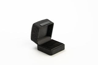 Cutie Bijuterii Premium pentru Inel, Velur, Negru, 6.5x6.5x5.5 cm