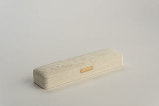 Cutie Bijuterii Premium pentru Brățară, Velur, Alb, 25x6x4 cm
