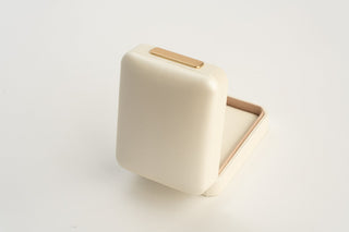 Cutie Bijuterii Premium pentru Pandantiv, Velur, Crem, 7.5x9.5x4.5 cm