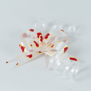 Panglica Fundita Rapid Inima, 1.8 cm latime, 35 y lungime - Alb-Rosu