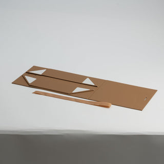 Cutie Cadou Pliată Premium cu Panglică, Carton, Maro, 33x25x12 cm