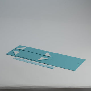 Cutie Cadou Pliată Premium cu Panglică, Carton, Bleu, 20x18x8 cm