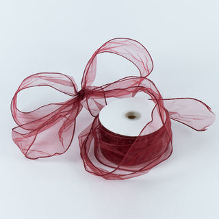 Panglica Organza, 7 cm latime, 25 y lungime - Bordo