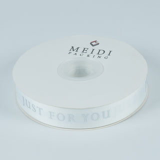 Panglica imprimeu Textil Just For You - Alb / Argintiu