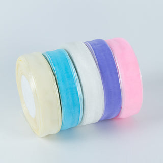 Panglica Organza, 2.5 cm latime, 50 y lungime - Roz / Mat