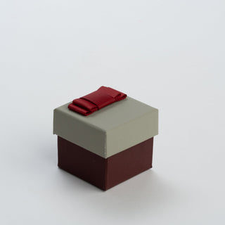 Cutie Bijuterii cu Fundiță Aplicată pentru Inel, Carton, Crem, 5x5x4.5 cm