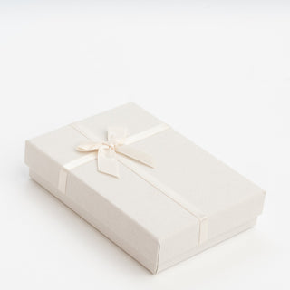 Cutie Bijuterii cu Fundă pentru Set, Carton, Alb, 9.5x13.5x3.5 cm