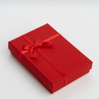 Cutie Bijuterii cu Fundă pentru Set, Carton, Roșu, 9.5x13.5x3.5 cm