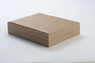 Cutie Bijuterii Premium pentru Set, Imitație Piele, Auriu, 19x24x4 cm