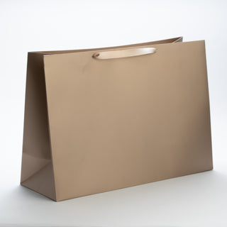Punga Cadou Premium IUNI, Material Carton, Dimensiuni 57x40x20, Culoare Aurie Cu Maner Auriu – imagine 2