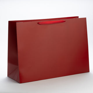 Punga Cadou Premium IUNI, Material Carton, Dimensiuni 57x40x20, Culoare Rosie Cu Maner Rosu