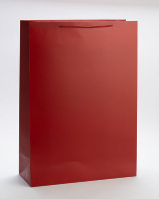 Punga Cadou Premium IUNI, Material Carton, Dimensiuni 47x57x15, Culoare Rosie Cu Maner Rosu