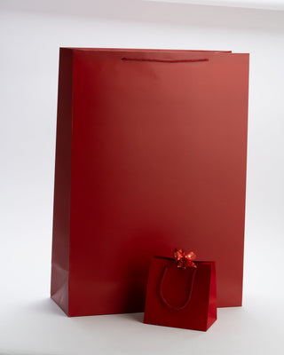 Punga Cadou Premium IUNI, Material Carton, Dimensiuni 50x70x20, Culoare Rosie Cu Maner Rosu – imagine 3