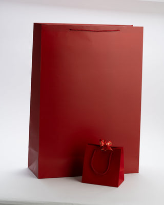 Punga Cadou Premium IUNI, Material Carton, Dimensiuni 50x70x20, Culoare Rosie Cu Maner Rosu – imagine 2