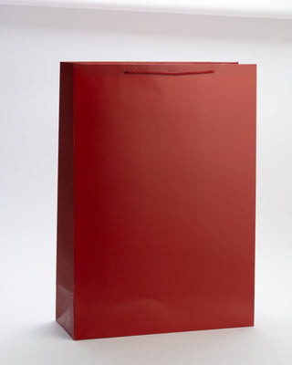 Punga Cadou Premium IUNI, Material Carton, Dimensiuni 50x70x20, Culoare Rosie Cu Maner Rosu