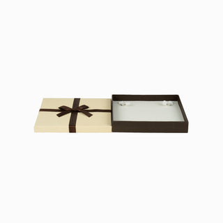 Cutie bijuterii Inel Gama Kd, 17x17x3 cm - Crem / Maro / Alb