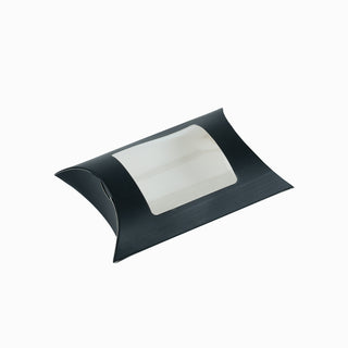 Cutie cadou Pliat Cutie Perna, 16x11x5 cm - Negru cu fereastra