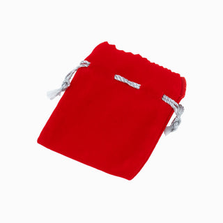Saculet bijuterii Zimtat, 6x6+2.5 cm - Rosu / Gri
