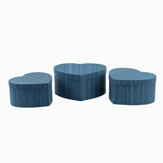 Cutie rigida cadou Rigid Set 3 Inima, 31x28x15 cm - Albastru