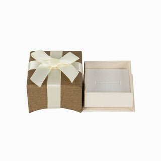 Cutie bijuterii Inel Gama Kd, 5x5x4.5 cm - Caramiziu / Crem / Alb