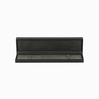 Cutie bijuterii Bratara Gama Piele, 22.5x5.5x2.5 cm - Negru / Gri