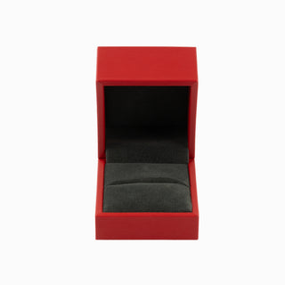 Cutie bijuterii Inel Gama Piele, 6.5x6x5 cm - Rosu / Gri