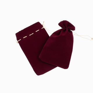 Saculet bijuterii Zimtat, 16x22.5+5 cm - Bordo / Auriu