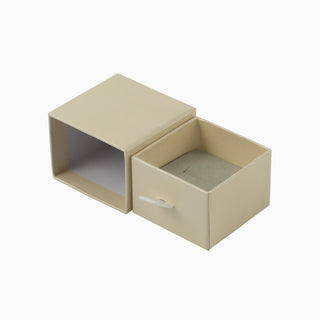 Cutie bijuterii Inel Sertar, 5x5x3.8 cm - Crem