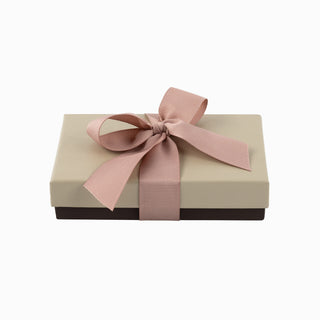 Cutie bijuterii Ribon Down R.D, 9.5x13.5x3.5 cm - Crem / Maro / Roz