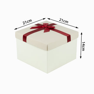 Cutie cadou Cub Pliat, 21x21x14 cm - Crem / Bordo