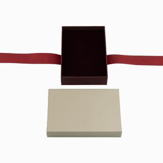 Cutie bijuterii Ribon Down R.D, 9.5x13.5x3.5 cm - Gri / Bordo