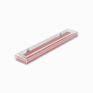 Cutie bijuterii Bratara Plastic, 24.5x4.5x2 cm - Transparent / Rosu