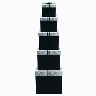 Cutie rigida cadou Rigid Set 5, 32.5x32.5x28 cm - Negru / Alb