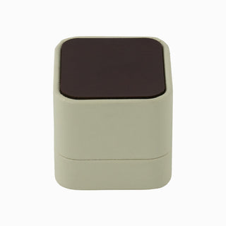 Cutie bijuterii Inel Piele, 5x6x4.5 cm - Crem