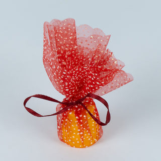Saculet cadou Cercei Organza - Rosu