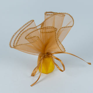 Saculet cadou Cercei Organza - Maro
