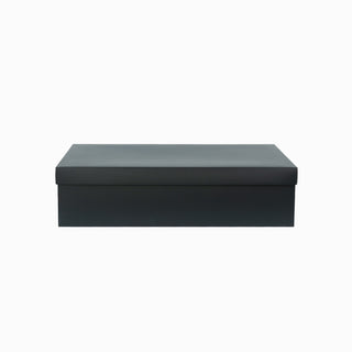 Cutie cadou Dreptunghi Pliabil (capac + bază), 34 × 47 × 12 cm - Negru