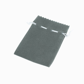 Saculet bijuterii Zimtat, 9x9+3 cm - Gri / Alb