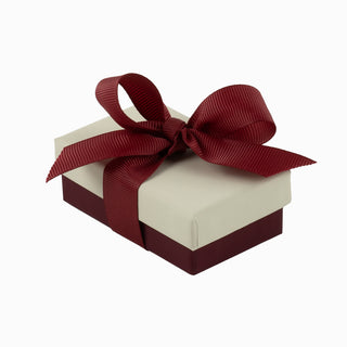Cutie bijuterii Ribon Down R.D, 5x8x3 cm - Crem / Bordo