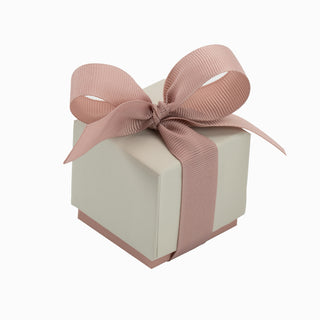 Cutie bijuterii Ribon Down R.D, 5x5x5 cm - Crem / Roz / Gri