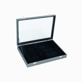 Suport bijuterii Buton Geam, 35x24x5 cm - Gri / Negru